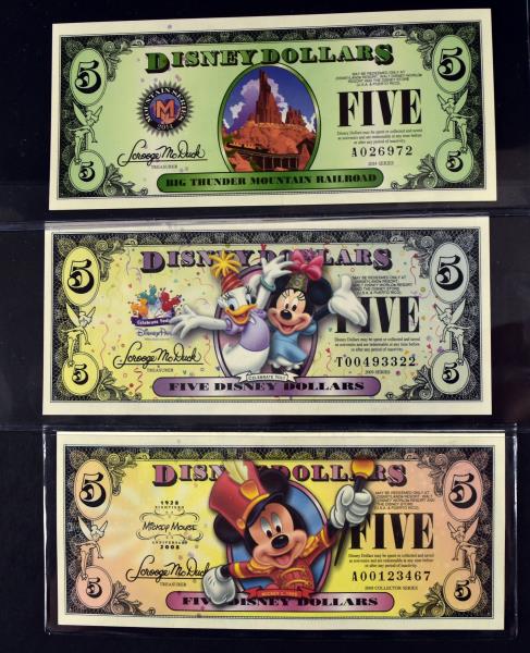 2008 $5 80th Anniversary Disney Dollars (1 of 2)