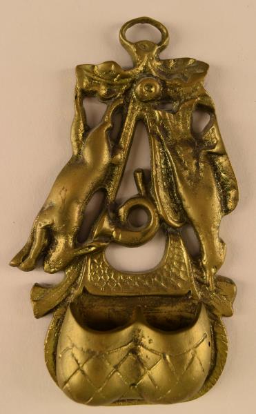 Brass Dead Game Match Holder And Striker: Featuring A Brass Dead Rabbit And Bird Match Holder And Striker. Measuring 7.5" By 4.5", It Is Brass, Not Well Defined, No Hallmarks.
