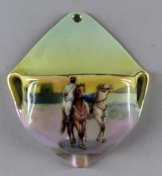 Royal Bayreuth Bedouin Arabian Match Holder: Featuring A Blue Mark Royal Bayreuth Match Holder With An Arabian Or Bedouin Scene. Measuring 4.75" Long And 4" Wide, In Very Good Condition, No Chips Or Cracks.
