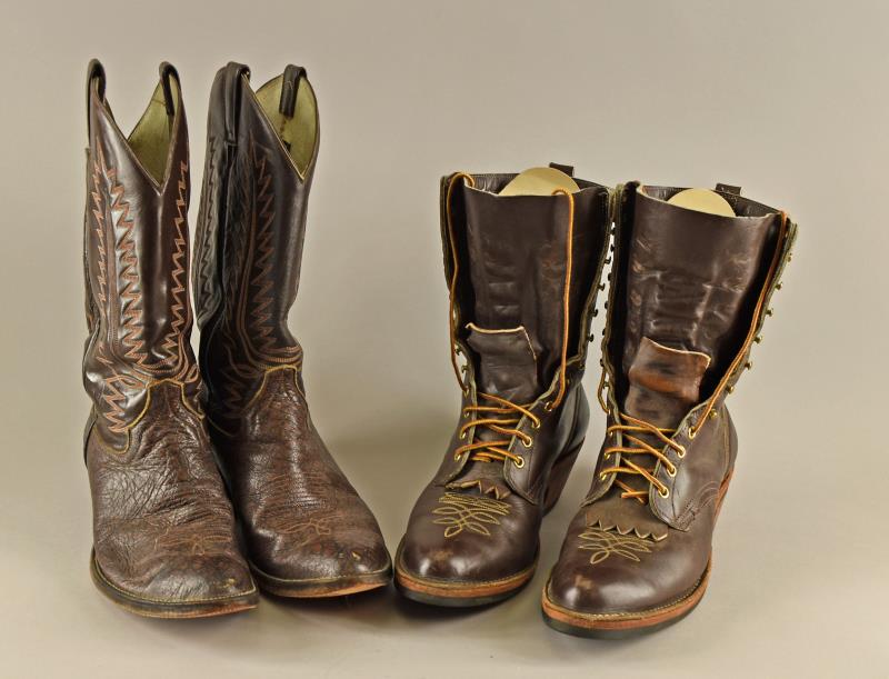Biltrite And Cow Town Cowboy Boots: Featuring A Pair Of Vintage Biltrite Brown Leather Boots. Together With A Pair Of Vintage Cow Town Cowboy Boots. Both Are Gently Used And Size 10 D.