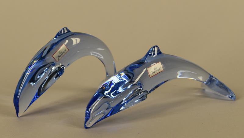 Baccarat Blue Crystal Dolphin Figures (1 of 4)