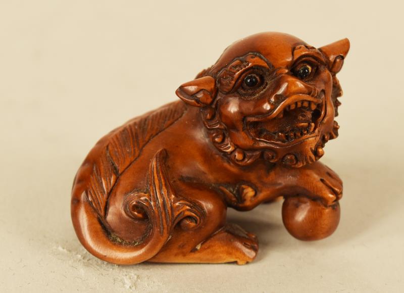 Artist Signed Japanese Carved Wood Netsuke (1 of 5)