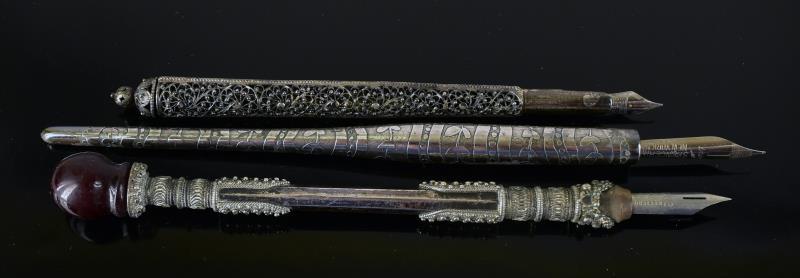 Three Middle Eastern Filligree Dip Pens (1 of 4)