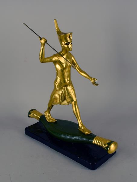 Boehm Porcelain Limited Edition Egyptian Statue: Boehm Porcelain Limited Edition Egyptian Statue, Titled " The Harpooner" # 236. In Excellent Condition, No Chips Or Cracks, Missing Rope. Measuring 16.5" Long And 18" Tall.