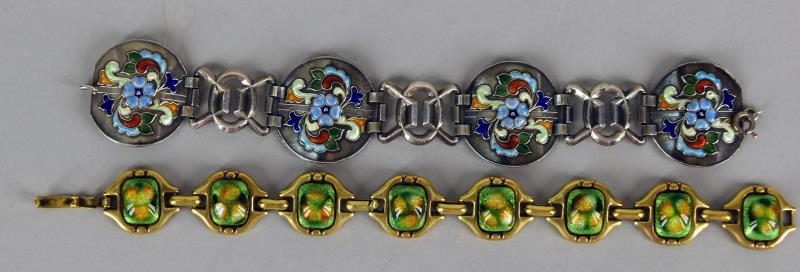 Green Enamel Gold Plated Bracelet (1 of 5)