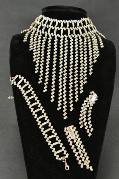 Three Piece Rhinestone Demi Parure Set (1 of 7)
