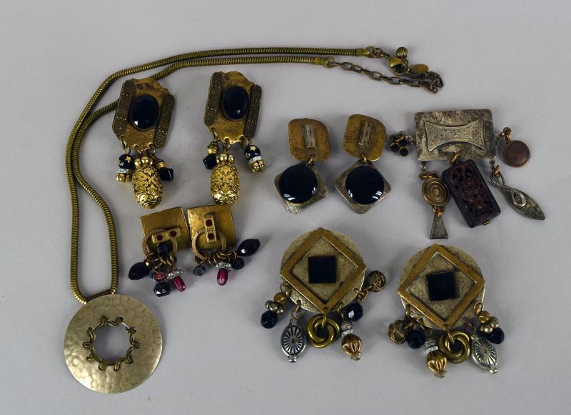 Marjorie Baer Modernist Pin, Earrings And Necklace (1 of 6)