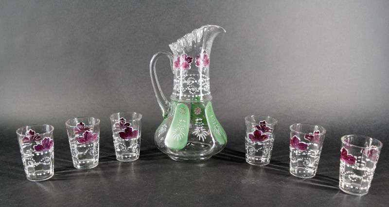 Victorian Enamel Lemonade Pitcher And Glasses (1 of 6)