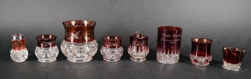 Group Of Ruby Flash Souvenir Glass (1 of 7)