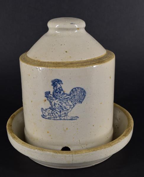 Old Stoneware Pottery Chicken Feeder Croc (1 of 4)