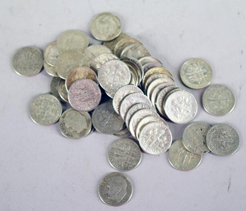 53 Roosevelt Silver Dimes (1 of 1)