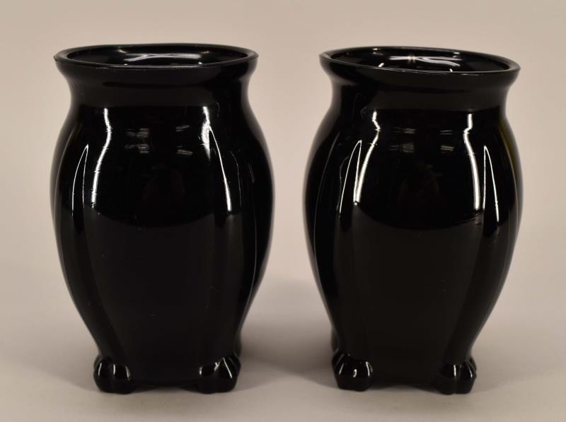 Pair Of Black Amethyst Glass Art Deco Vase (1 of 3)