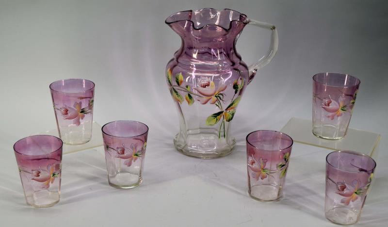 Victorian Hand Painted Roses Lemonade Set (1 of 4)