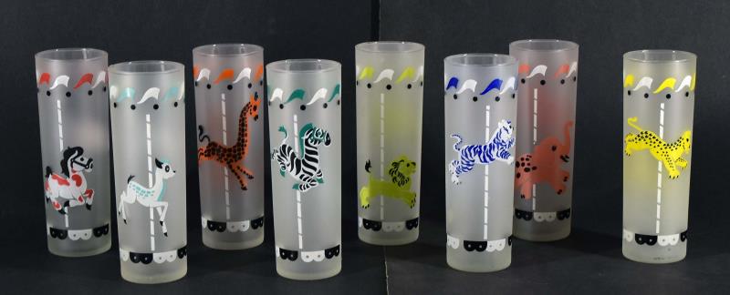 Libbey Merry Go Round Carousel Circus Tumblers (1 of 3)
