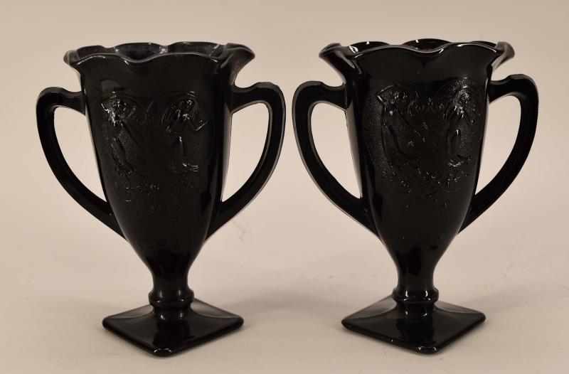 Black Amethyst Glass Dancing Nymphs Vases (1 of 6)