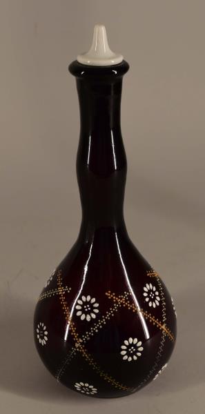 Amethyst Enamel Glass Barber Bottle (1 of 4)