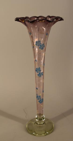 Victorian Amethyst Crested Enameled Trumpet Vase (1 of 6)