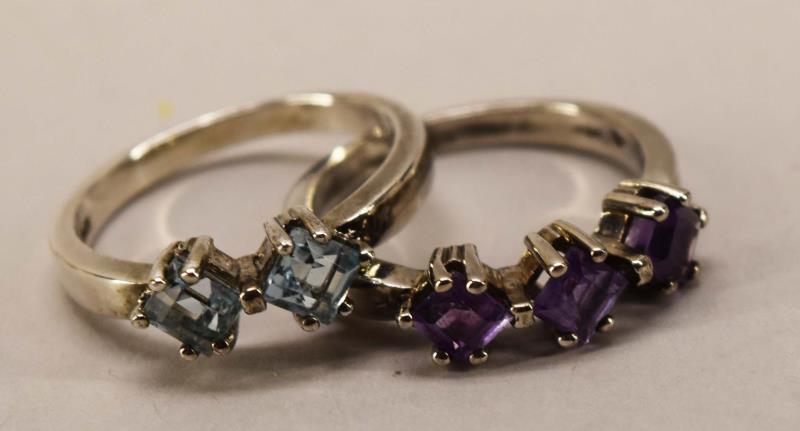 Sterling Silver Amethyst And Topaz Rings (1 of 2)