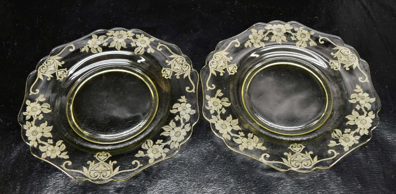 Two Cambridge Apple Blossom Luncheon Plates (1 of 4)