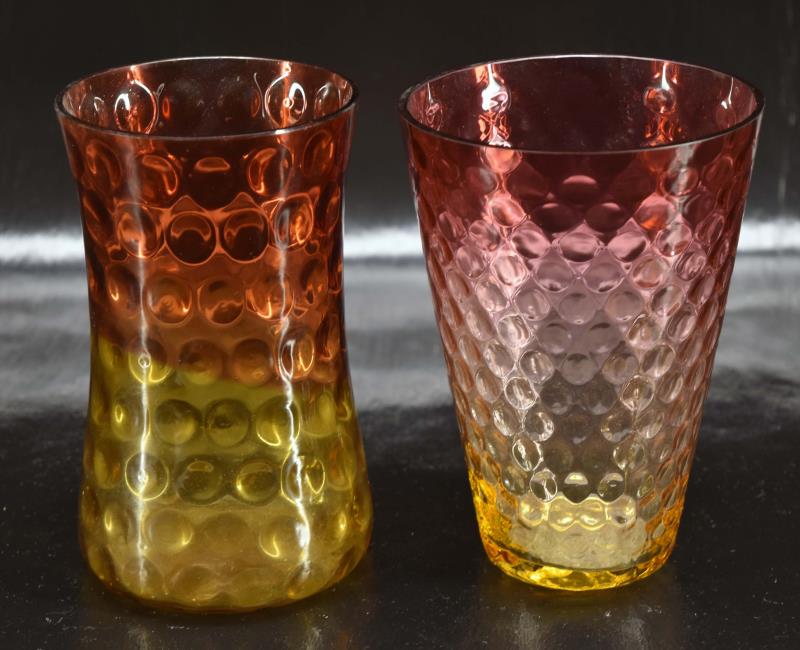 Two Amberina Reverse Thumbprint Vases (1 of 7)