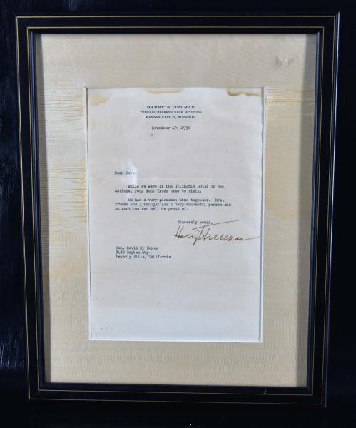 Harry Truman Signed Letter (1 of 3)