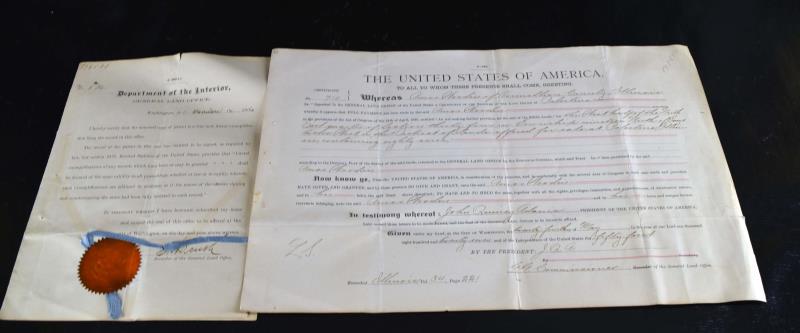 1827 John Quincy Adams Illinois Land Grant (1 of 7)