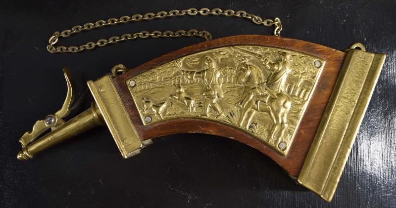 Decorative Brass & Wood Powder Flask (1 of 5)