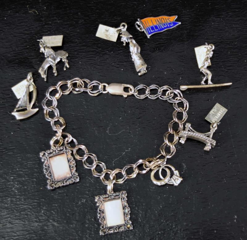 Sterling Silver Charm Bracelet & Charms (1 of 4)