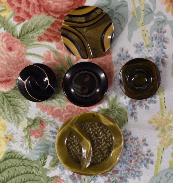 Five Large Celluloid Buttons (1 of 8)
