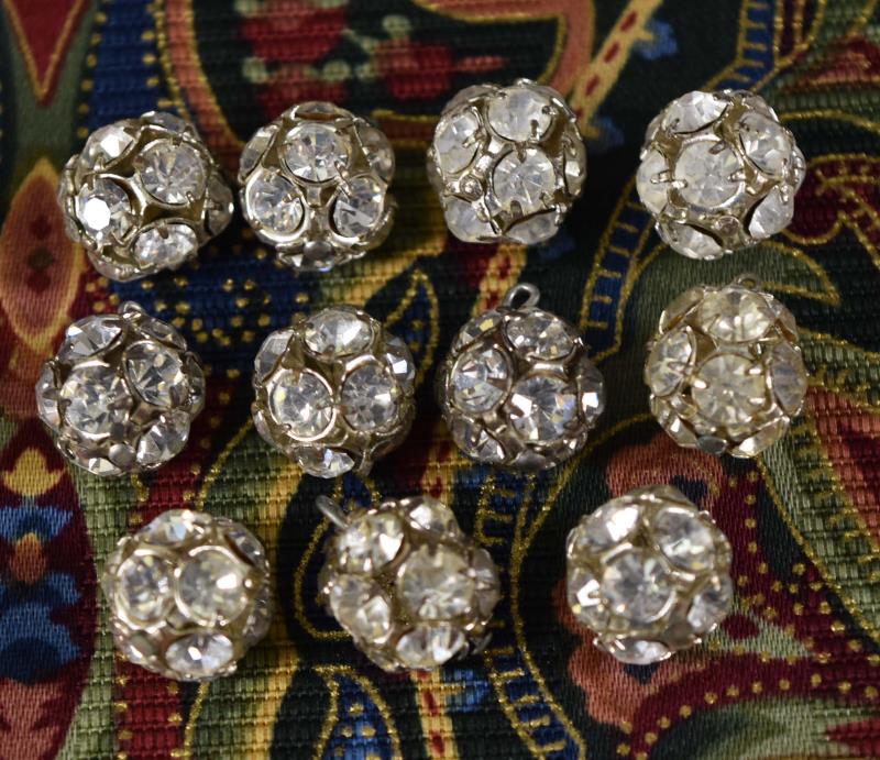 Eleven Rhinestone / Paste Ball Buttons (1 of 4)