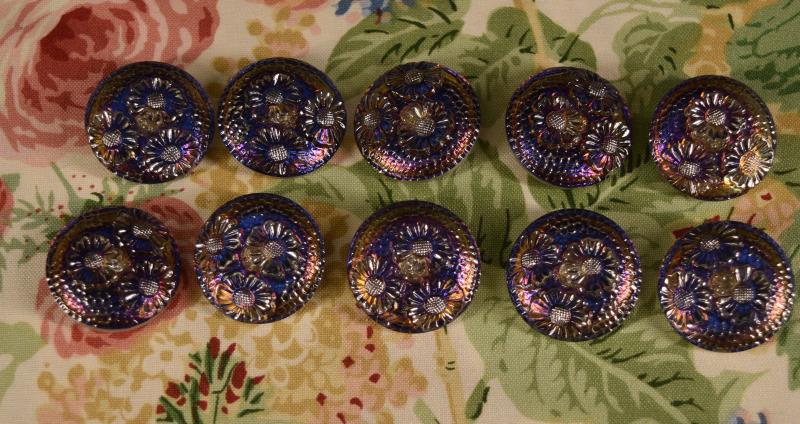 Czech Or Susan Clarke Glass Floral Buttons (1 of 6)