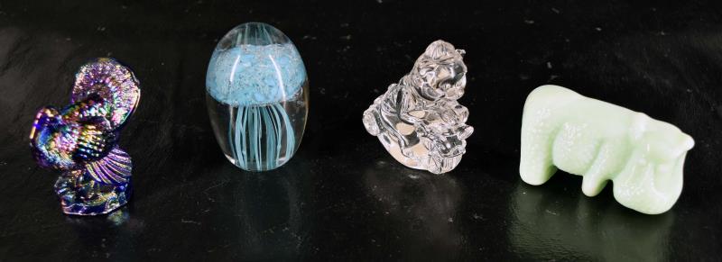 Four Various Art Glass Paperweights (1 of 9)