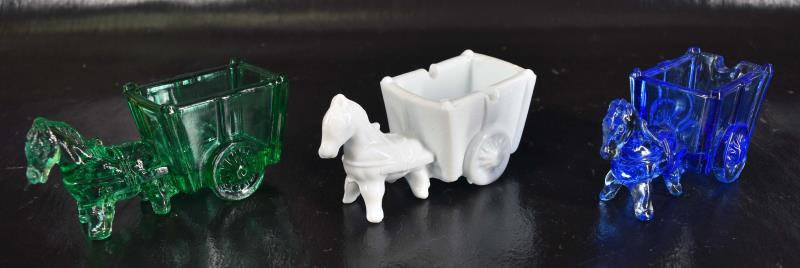 Three Donkey And Cart Candy Dishes. (1 of 5)