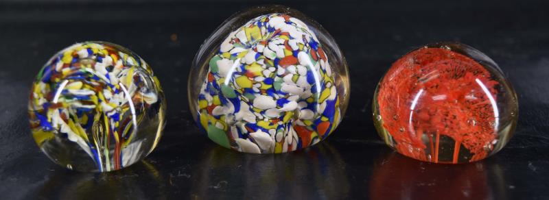 Three Unsigned Multi-colored Paperweight (1 of 4)