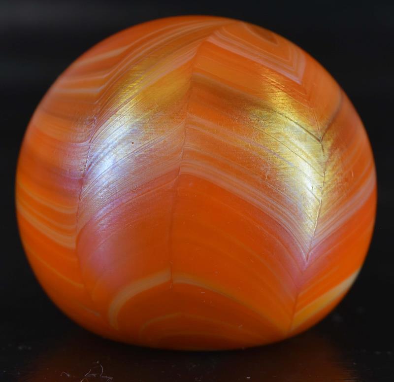 1989 Gibson Orange Pulled Paperweight (1 of 3)