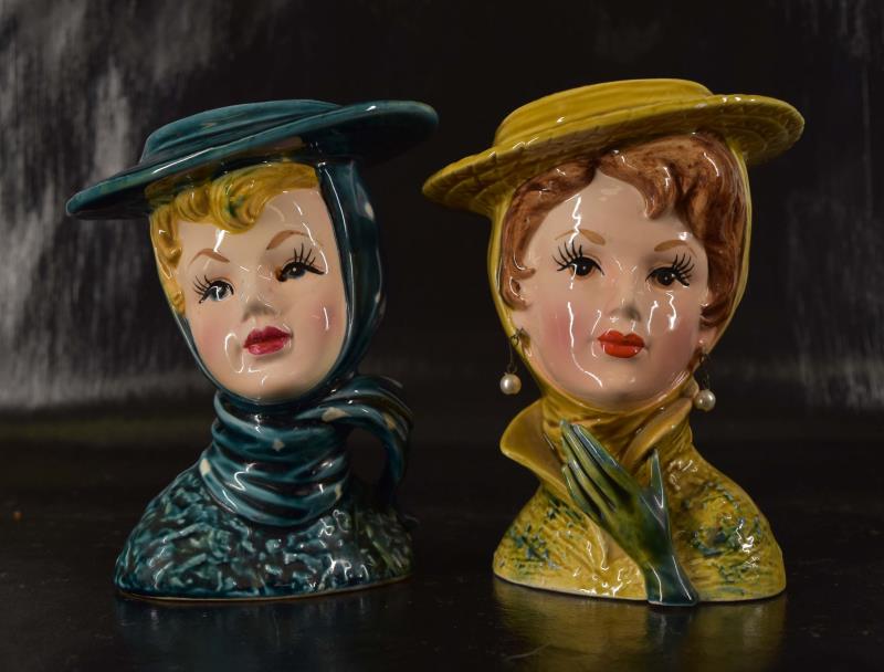Two Lefton Lady Head Vases (1 of 7)