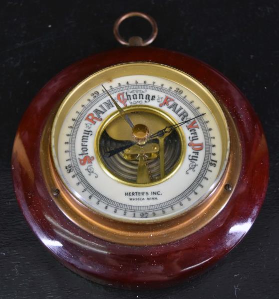 West German Porcelain And Wood Barometer (1 of 2)
