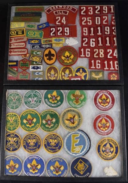 Two Trays Of Boy Scouts Rank Patches: Featuring Two Trays Of Various Boy Scouts Ranks And Patches. All In Good Condition.