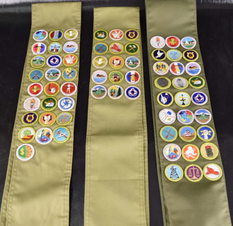 Three Vintage Boy Scouts Merit Badge Sash (1 of 6)