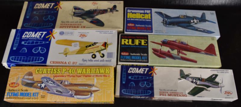 Six Comet & Guillow's Model Airplane Kits (1 of 6)