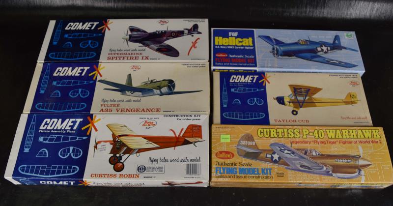 Six Comet & Guillow's Model Airplane Kits (1 of 9)