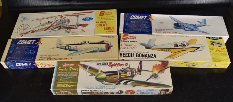 Five Comet And Sterling Model Airplane Kits (1 of 6)