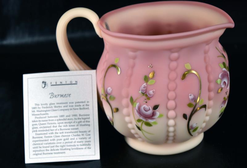 Fenton Burmese Glass Rose Pitcher (1 of 7)