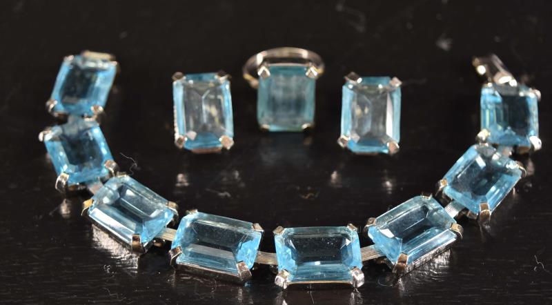 Vintage Judy Lee Aqua Marine Demi Parure Set (1 of 3)
