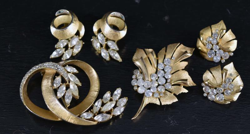 Two Sets Of Trifari Gold And Rhinestones (1 of 6)