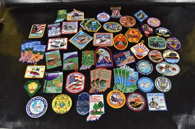 2000's Group Of 60 Boy Scout Badges Or Patches: Featuring A Group Of 60 Boy Scout Patches Or Badges, Dating Between 2000-2009. Various Camps, Trails, Activities And Events.