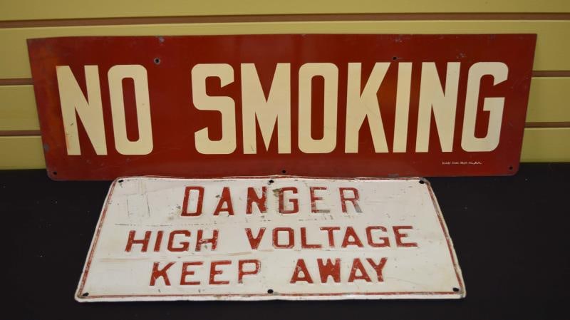 No Smoking & Danger Metal Signs (1 of 1)