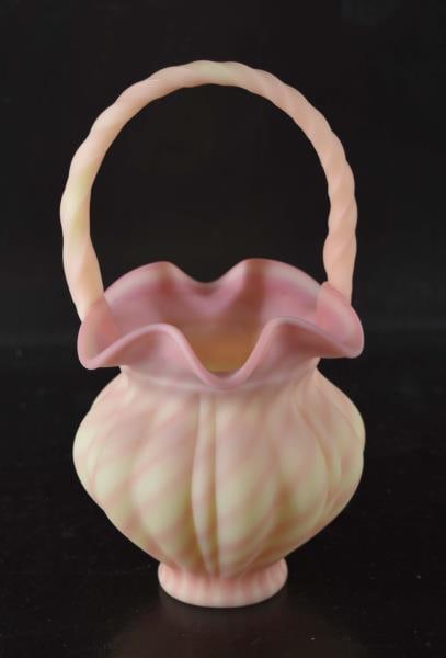 Fenton Burmese Glass Basket (1 of 5)