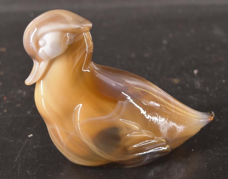 Large Imperial Glass Duck: Featuring A Brown Slag Glass Duck Measuring 5" Tall And 6" Wide. Condition Is Good With No Nicks, Chips And Cracks.