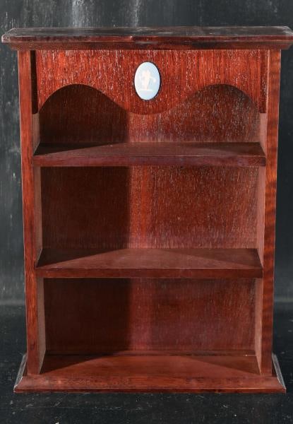 Wedgwood Jasperware Cameo Wood Shelf: Featuring A Wedgwood Jasperware Wood Hanging Display Shelf. Measuring 15" Long, 11" Across And 4" Deep, In Original Box.